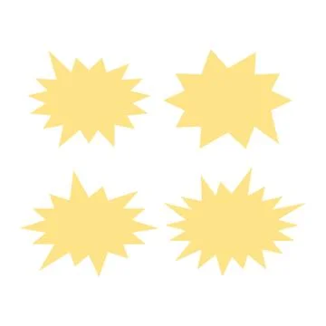 Vector Starburst set. Starburst explosion comic shapes. Speech boom bubble Stock Illustration