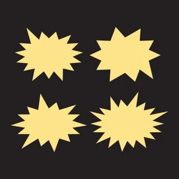 Vector Starburst set. Starburst explosion comic shapes. Speech boom bubble イラスト素材