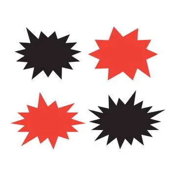 Vector Starburst set. Starburst explosion comic shapes. Speech boom bubble Illustrazione stock