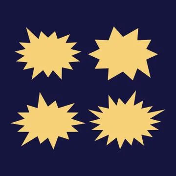 Vector Starburst set. Starburst explosion comic shapes. Speech boom bubble Stock Illustration