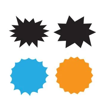 Vector Starburst set. Starburst explosion comic shapes. Speech boom bubble Stock Illustration