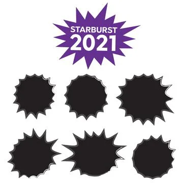 Vector Starburst set. Starburst explosion comic shapes. Speech boom bubble Stock Illustration