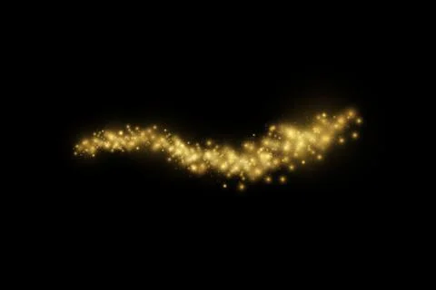 Vector starry cloud with dust. The dust is yellow sparks and golden stars shine Stock Illustration