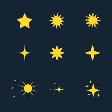 Vector stars with different variations of icon set Stock Illustration