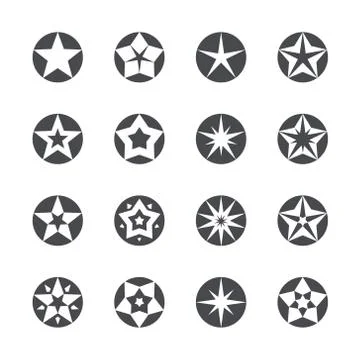 Vector stars set icons Stock Illustration