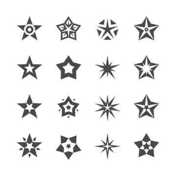 Vector stars set on a white background Stock Illustration