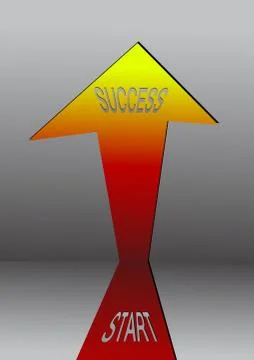 Vector : Start and success on arrow Stock Illustration