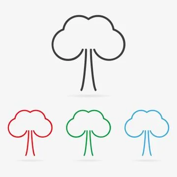Vector steam or tree icons Stock Illustration