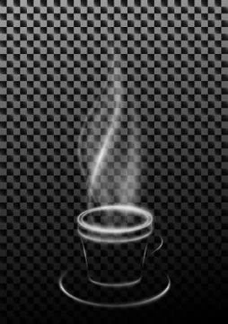Vector steaming cup of coffee or tea made of smoke Stock Illustration