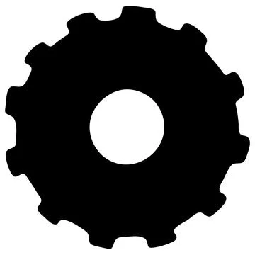 Vector Steampunk Gear Silhouette Isolated on White Background. Stock Illustration