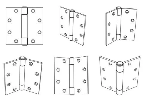Vector steel butt door hinge Stock Illustration