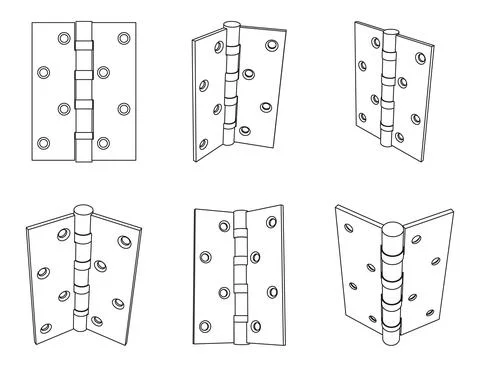 Vector steel butt door hinge 스톡 일러스트