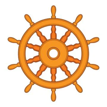 Vector steering wheel of a ship, boat and yacht Stock Illustration