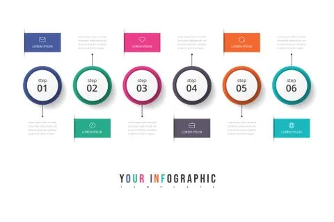 Vector step Infographic chart design with icons and 6 options or steps. イラスト素材