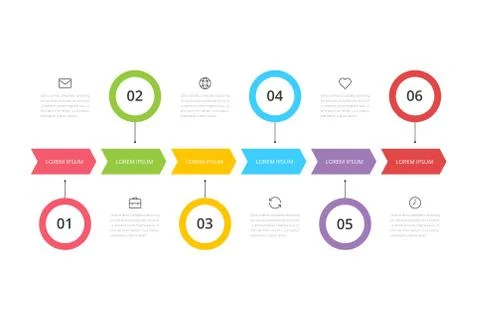 Vector step Infographic chart design with icons and 6 options or steps. イラスト素材