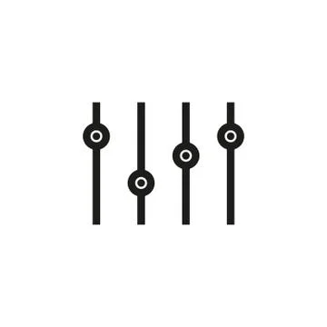 Vector stereo equalizer symbol - stereo audio slider illustration - voice ico Illustrazione stock