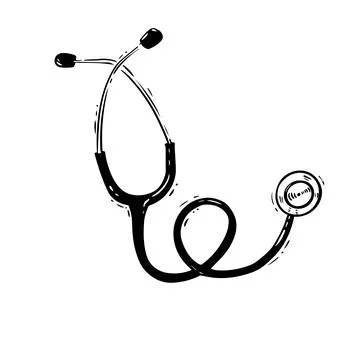 Vector Stethoscope Doodle Lineart Design. Perfect for graphics, web banners and Stock Illustration