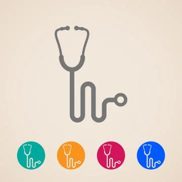 Vector stethoscope icons Stock Illustration