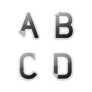 Vector sticker alphabet Stock Illustration