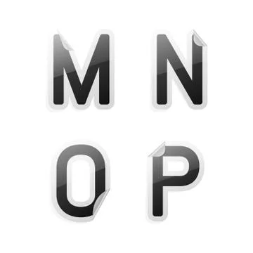 Vector sticker alphabet Stock Illustration