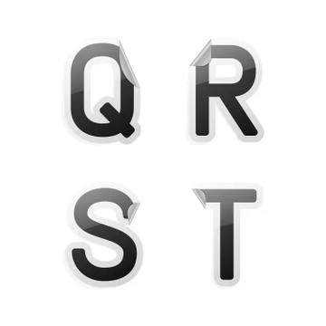 Vector sticker alphabet Stock Illustration