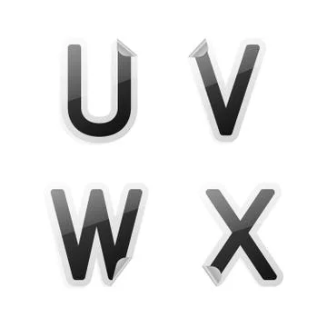 Vector sticker alphabet Stock Illustration