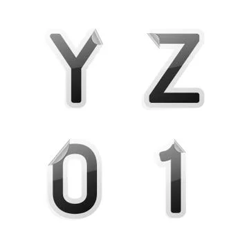 Vector sticker alphabet Stock Illustration