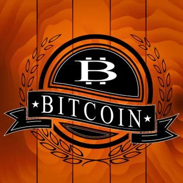 The vector sticker of bitcoin symbol Stock Illustration