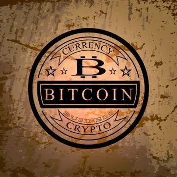 The vector sticker of bitcoin symbol Stock Illustration
