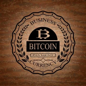 The vector sticker with bitcoin symbol Stock Illustration