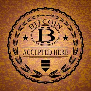 The vector sticker with bitcoin symbol Stock Illustration