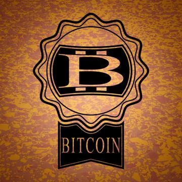 The vector sticker with bitcoin symbol Stock Illustration