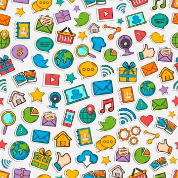 Vector Sticker mobile apps pattern Stock Illustration