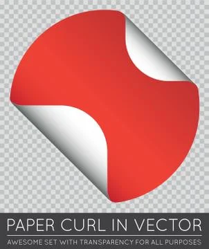 Vector Sticker with Paper Curl with Shadow Isolated. Stock Illustration