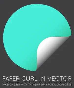 Vector Sticker with Paper Curl with Shadow Isolated. Stock Illustration