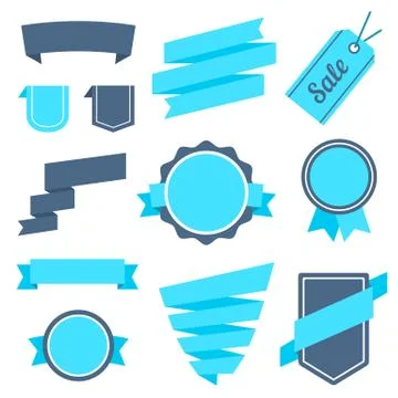 Vector Stickers and Badges Set 7. Flat Style Stock Illustration