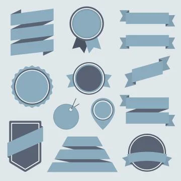 Vector Stickers and Badges Set 8. Flat Style Stock Illustration