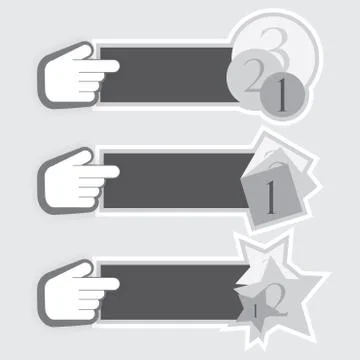 Vector stickers with hand cursor Stock Illustration