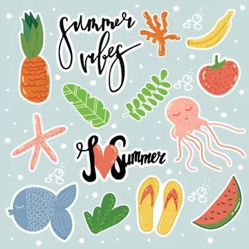 Vector stickers set Stock Illustration