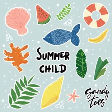 Vector stickers set Stock Illustration