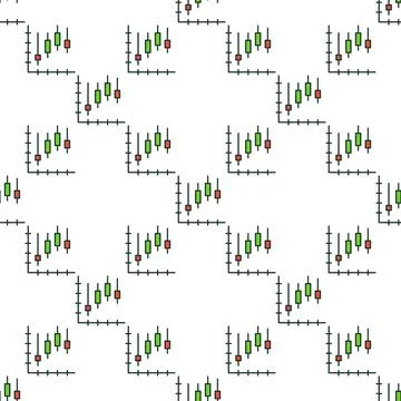 Vector Stock Chart colored minimal seamless pattern Illustrazione stock