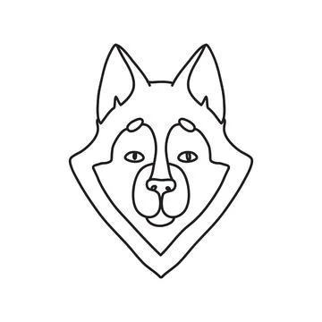 Vector stock illustration with single object: animal, hand drawn, doodle styl Stock Illustration