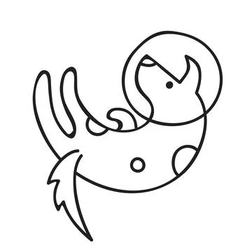 Vector stock illustration with single object, space theme, hand drawn, dood.. Stock Illustration