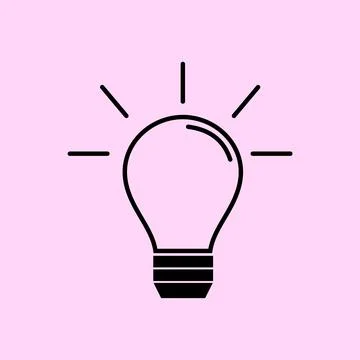 Vector stock lamp idea. Icon bulb lighting vector. Basic element Stock Illustration