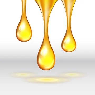 Vector stock set of supreme collagen gold drop of oil essence isolated on white Stock Illustration