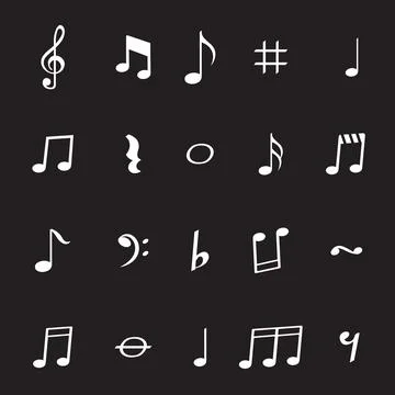 Vector Stock Simple Musical Scale Icons Stock Illustration