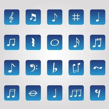 Vector Stock Simple Musical Scale Icons Stock Illustration