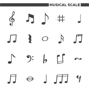 Vector Stock Simple Musical Scale Icons Stock Illustration