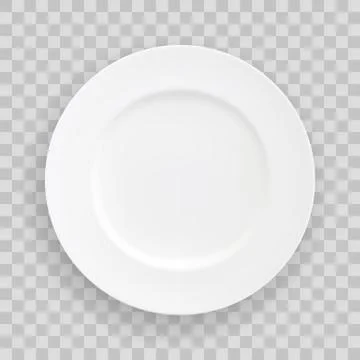 Vector stock Table White Plate, isolated vector object on a transparent Stock Illustration