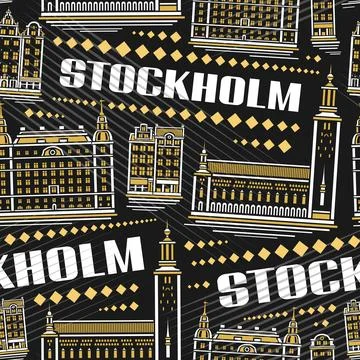 Vector Stockholm Seamless Pattern Stock Illustration